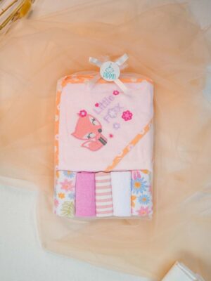 Baby Bubbles Hooded Towel Peach Fox