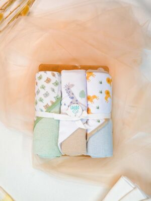 Hooded Towel Gift Set Safari Animals