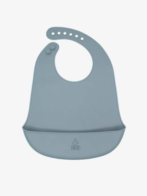 Grey Silicone Baby Bib