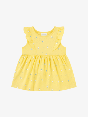 Baby Girl Butterfly Print Dress - Yellow