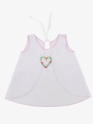 NB Baby Shirt with Em. Floral – Pink Heart