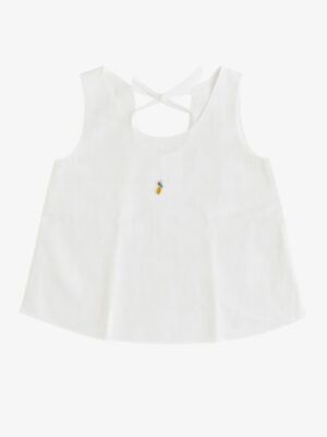 NB Baby Shirt with embroidery Cup Cake – White