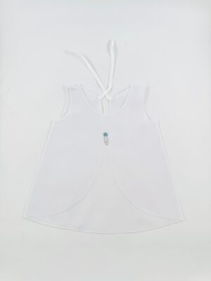 NB Baby Shirt with embroidery Nappy pin - white