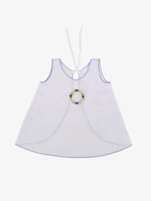 NB Baby Shirt with Embroidery Floral Purple