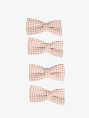 Gingham Hair Bows - Cream