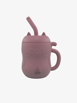 Salmon Pink Silicone Straw Cup